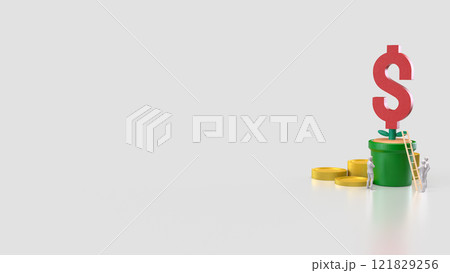 The Red Dollar symbol in Plant for Business concept 3d rendering. The Red Dollar symbol in Plant for Business concept 3d rendering. 121829256