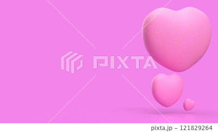 The Heart on Pink Background for Valentine or Love concept 3d Rendering. The Heart on Pink Background for Valentine or Love concept 3d Rendering. 121829264