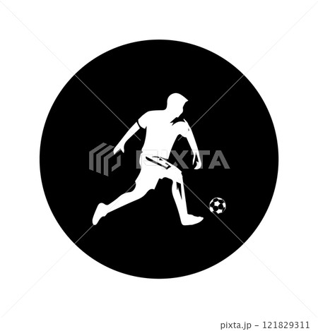 Soccer players, group of footballers. Set of isolated vector silhouettes. Team sport Soccer players, group of footballers. Set of isolated vector silhouettes. Team sport 121829311