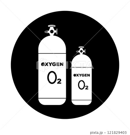 vector symbol illustration, oxygen cylinder icon 121829403