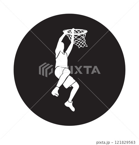 icon of a person playing basketball 121829563