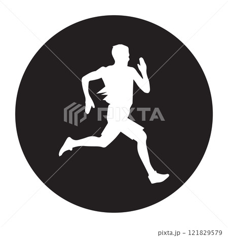 image of a person racing, icon illustration image of a person racing, icon illustration 121829579