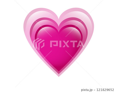 Glossy pink love glowing heart icon 121829652
