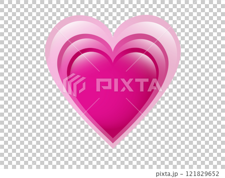 Glossy pink love glowing heart icon 121829652