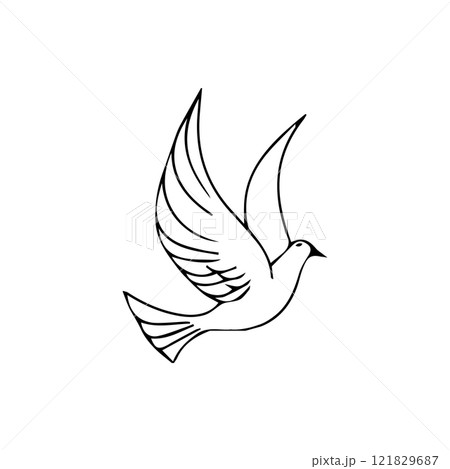 dove icon in black and white 121829687