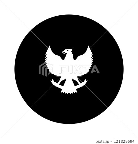 Garuda Indonesia symbol, vectors illustration. Garuda Indonesia symbol, vectors illustration. 121829694
