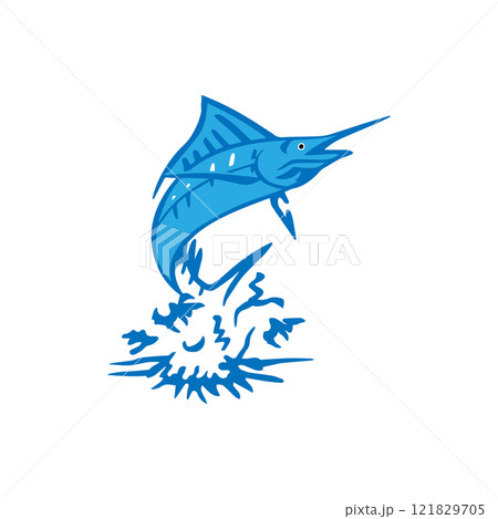 blue marlin fish icon 121829705