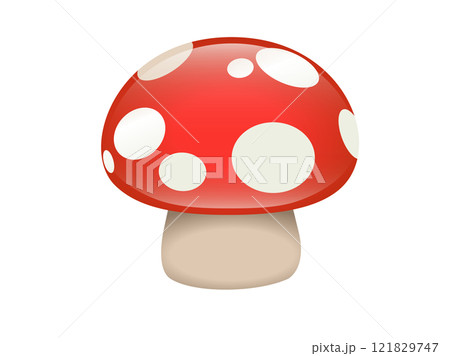 Edible fungus of white spotted red cap mushroom icon Edible fungus of white spotted red cap mushroom icon 121829747