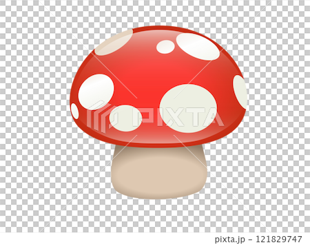 Edible fungus of white spotted red cap mushroom icon Edible fungus of white spotted red cap mushroom icon 121829747