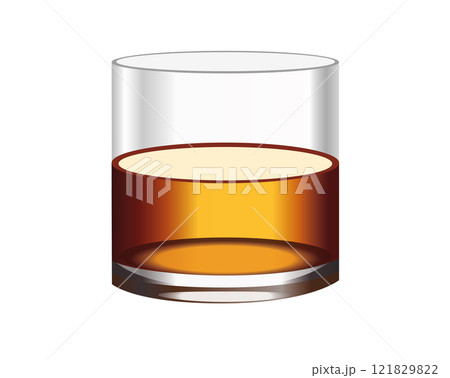 Short flat Tumbler glass of brown liquor Scotch whiskyicon 121829822