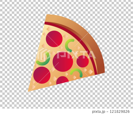 Isolated slice of pepperoni pizza food icon 121829826