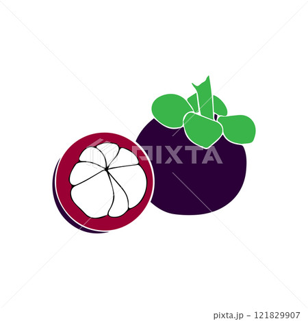 mangosteen fruit icon vetors illustration 121829907