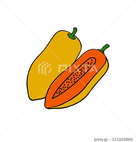 ripe papaya fruit icon 121829908