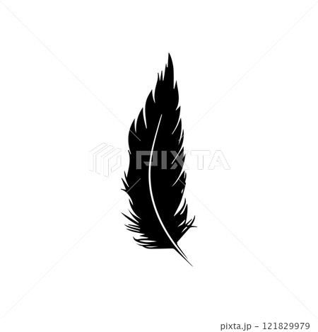 feather icon, vectors illustration in black and white 121829979