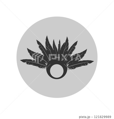 feather icon, vectors illustration in black and white 121829989
