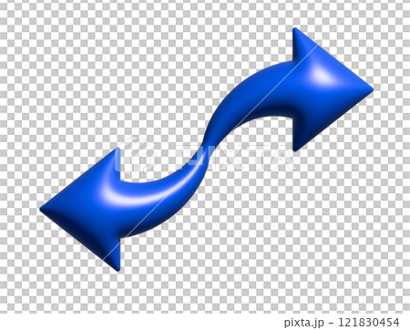 3D Y2K gradient blue retro two ways arrow icon 121830454