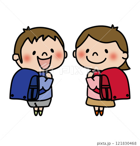 ランドセルを背負う子供たち1 121830468