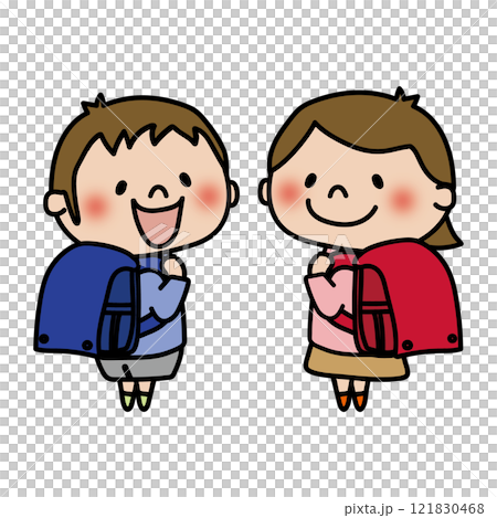 ランドセルを背負う子供たち1 121830468