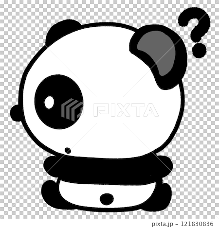 Cute cartoon panda question mark illustration, panda curious expression sticker drawing Cute cartoon panda question mark illustration, panda curious expression sticker drawing 121830836