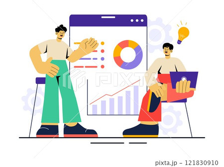 Entrepreneur Vector Illustration featuring Business Teams Celebrating Success, Engaging in Meetings, Discussions, and Various Business Activities Entrepreneur Vector Illustration featuring Business Teams Celebrating Success, Engaging in Meetings, Discussions, and Various Business Activities 121830910