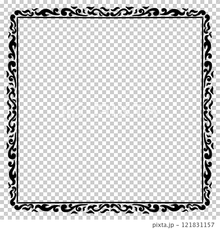 drawing of black square frame drawing of black square frame 121831157