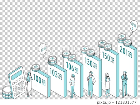 年収の壁フレーム 121831377