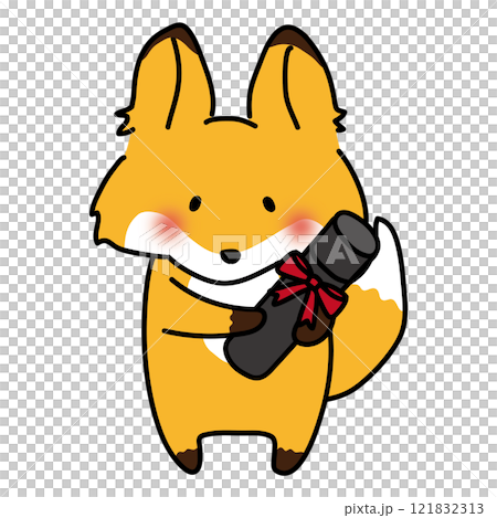 Fox holding a diploma 121832313