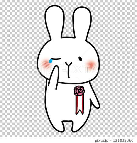 胸前掛著胸花的哭泣的小白兔 胸前掛著胸花的哭泣的小白兔 121832360