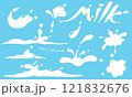 milk splash collection , set ,vector, clear background 121832676