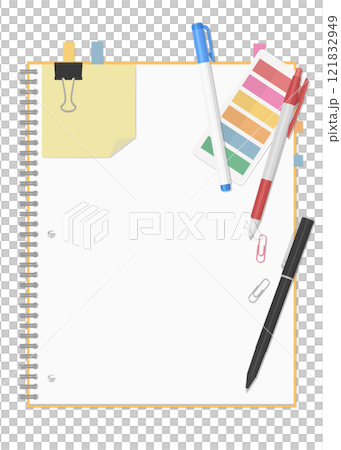 Stationery and notebook set, simple blank ring notebook 121832949