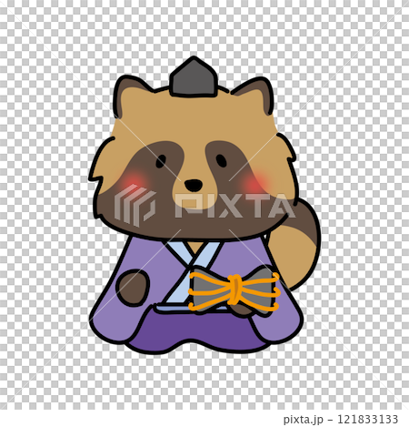 タヌキの雛人形の五人囃子（大鼓） 121833133