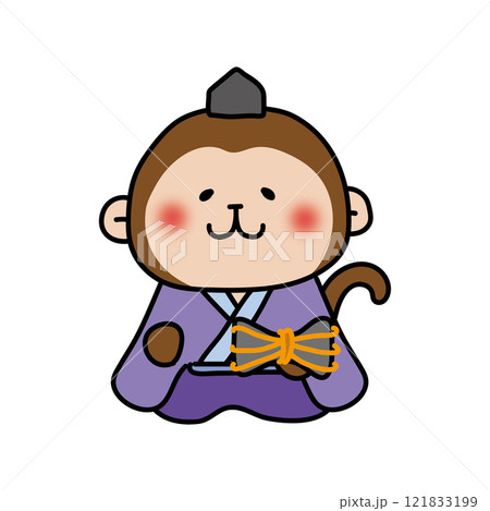 猿の雛人形の五人囃子（大鼓） 121833199