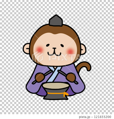 猿の雛人形の五人囃子（太鼓） 121833200