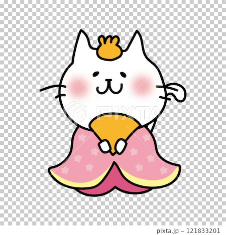 白い猫のお雛様のお姫様 白い猫のお雛様のお姫様 121833201