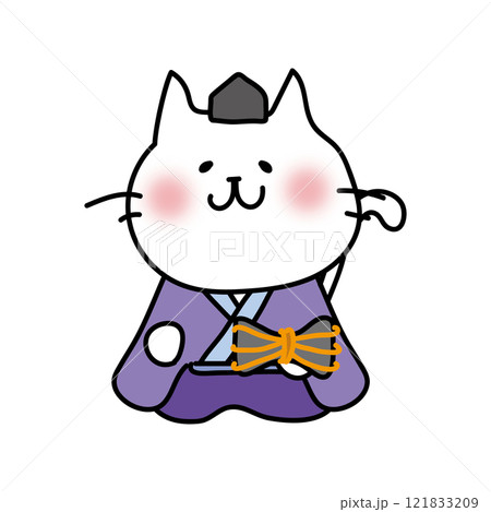 白い猫の雛人形の五人囃子(大鼓) 白い猫の雛人形の五人囃子(大鼓) 121833209