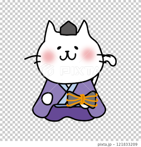 白い猫の雛人形の五人囃子(大鼓) 白い猫の雛人形の五人囃子(大鼓) 121833209