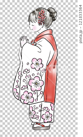 Children wearing kimonos Children wearing kimonos 121833364