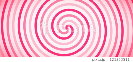 Candy color spiral background. Pink rotating swirl pattern wallpaper. Cute spinning line vortex for banner, poster, flyer, booklet. Sweet cartoon whipped cream concept. Vector ice creamy backdrop Candy color spiral background. Pink rotating swirl pattern wallpaper. Cute spinning line vortex for banner, poster, flyer, booklet. Sweet cartoon whipped cream concept. Vector ice creamy backdrop 121833511
