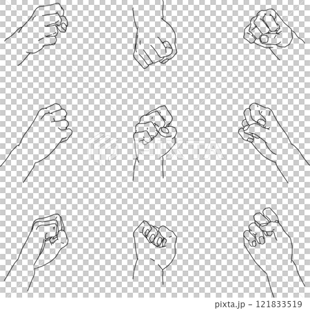 Grabbing right hand seen from various angles 2 121833519