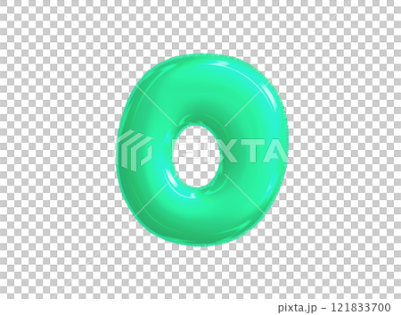 Bright blue green celebrated air balloons number ZERO Bright blue green celebrated air balloons number ZERO 121833700