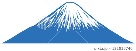 雪が残る美しい円錐形の山のベクターイラスト（富士山） 121833746
