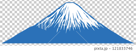 雪が残る美しい円錐形の山のベクターイラスト（富士山） 121833746