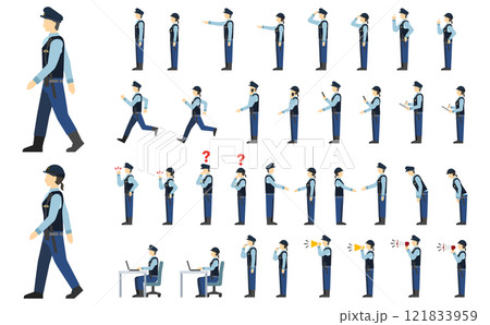 フラットイラスト：警察官サイド 121833959