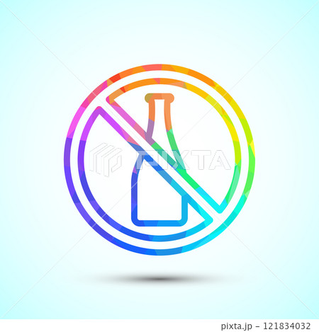 Alcohol free icon design illustration, No alcohol sign badge, logo, icon low poly style Alcohol free icon design illustration, No alcohol sign badge, logo, icon low poly style 121834032