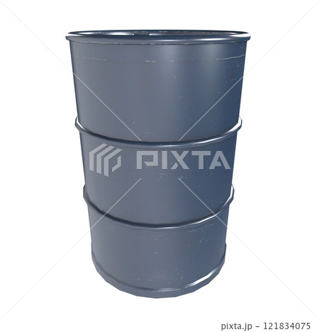 Industrial blue metal drum isolated on white background for storage Industrial blue metal drum isolated on white background for storage 121834075