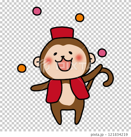 馬戲團裡的猴子雜耍 馬戲團裡的猴子雜耍 121834219