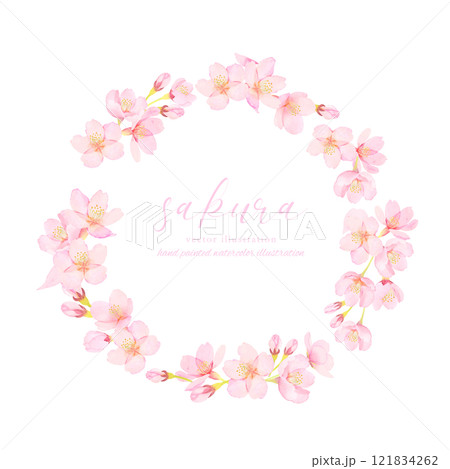 桜の花のベクターイラストフレーム素材 121834262