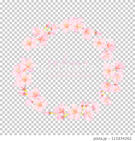 桜の花のベクターイラストフレーム素材 121834262