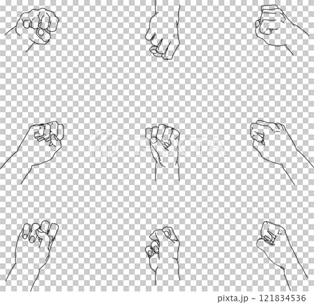 Grabbing right hand seen from various angles 3 121834536