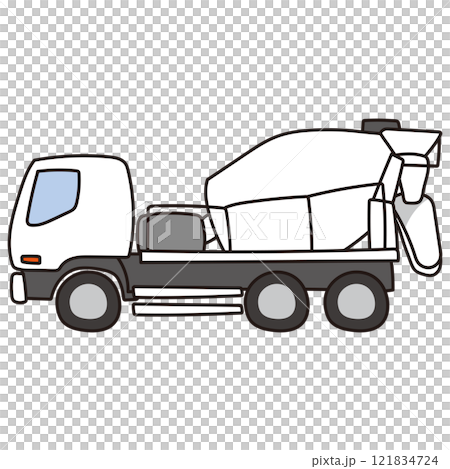 白色攪拌車 白色攪拌車 121834724